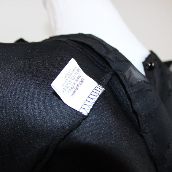 NWOT Zanzea Floral Textured Black Mini Dress Flutter Sleeves Size XL - Picture 5 of 5